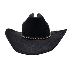 Down N Dirty Black Felt Cowboy Hat L Large Mens Leather Band Tassle